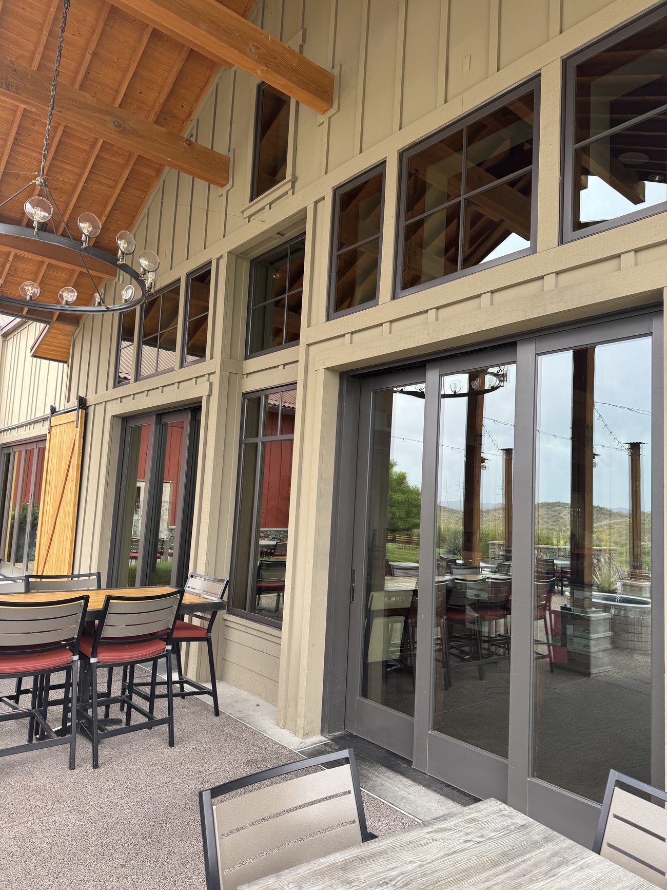 Spotless floor-to-ceiling commercial windows at an upscale venue